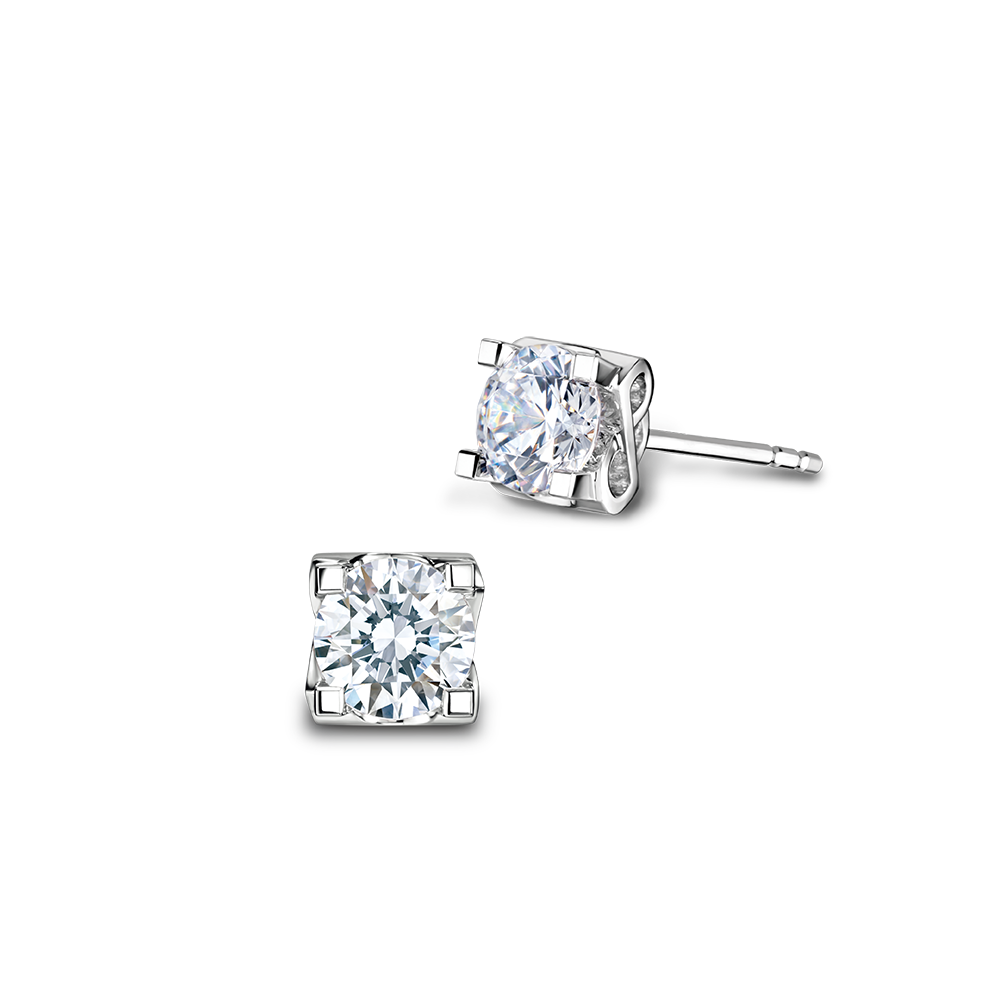 Wedding Collection DiaPure "Heartfelt Love" Platinum Diamond Earrings