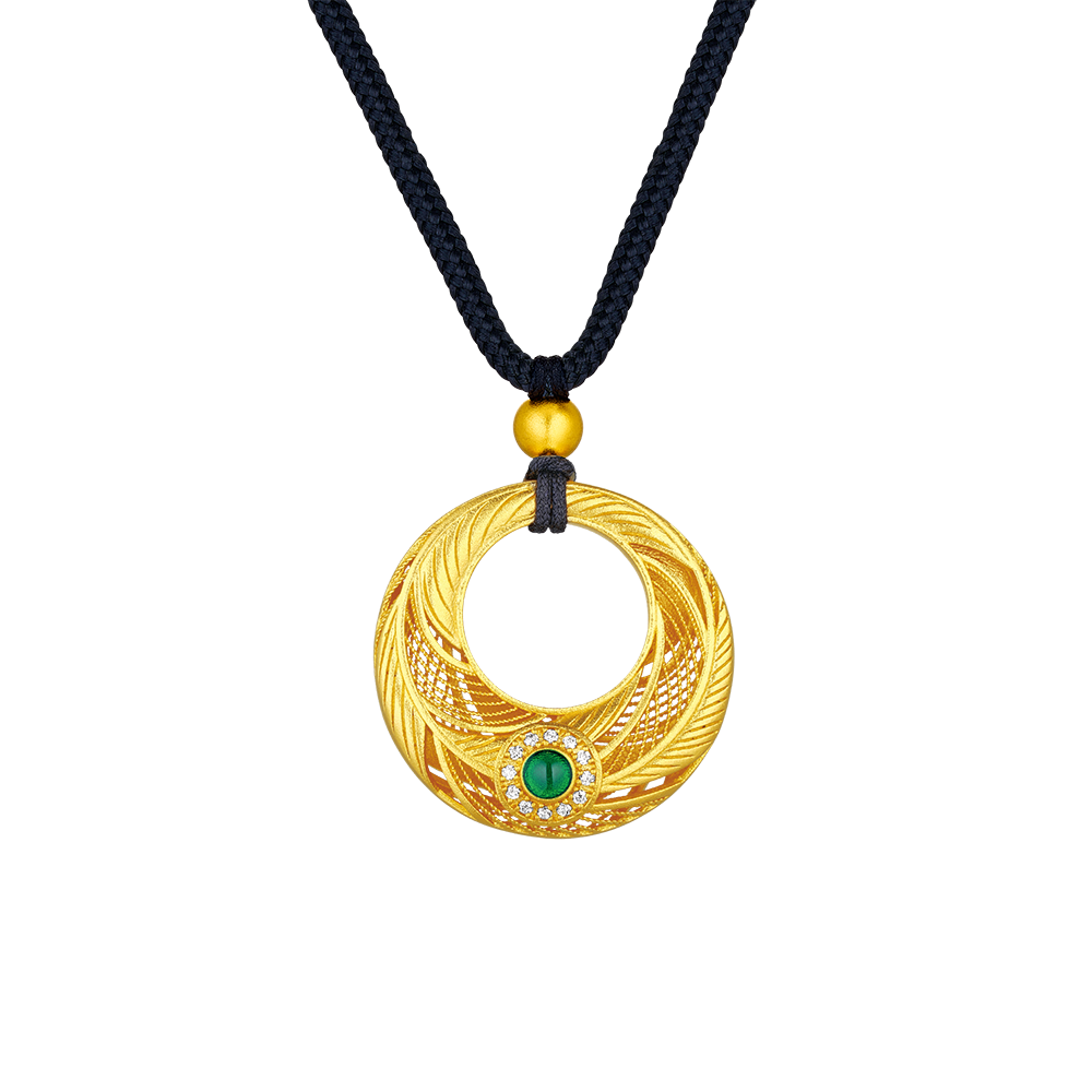 Heirloom Fortune Collection "Timeless Harmony" Gold Pendant with Diamonds