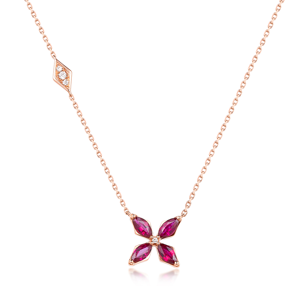 Color Blossom star pendant, pink gold and white mother-of-pearl -  Categories