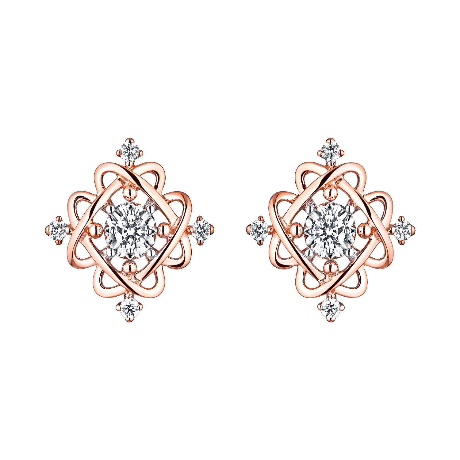 “Starry Flower”18K Gold Diamond Earrings