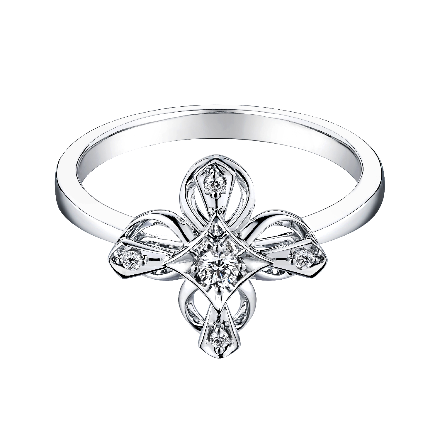 “Starry Flower”18K Gold Diamond Ring