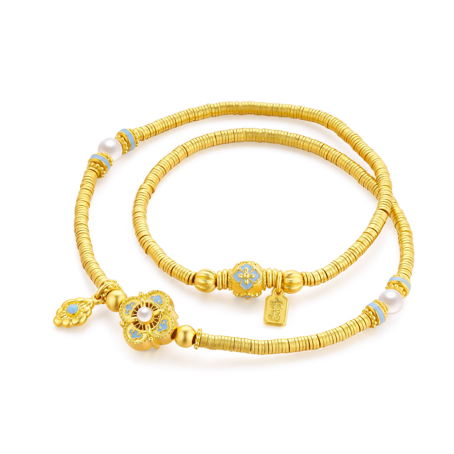 Heirloom Fortune - Charm of Song Dynasty Collection "Auspicious Song Style" Gold Pearl Bracelet