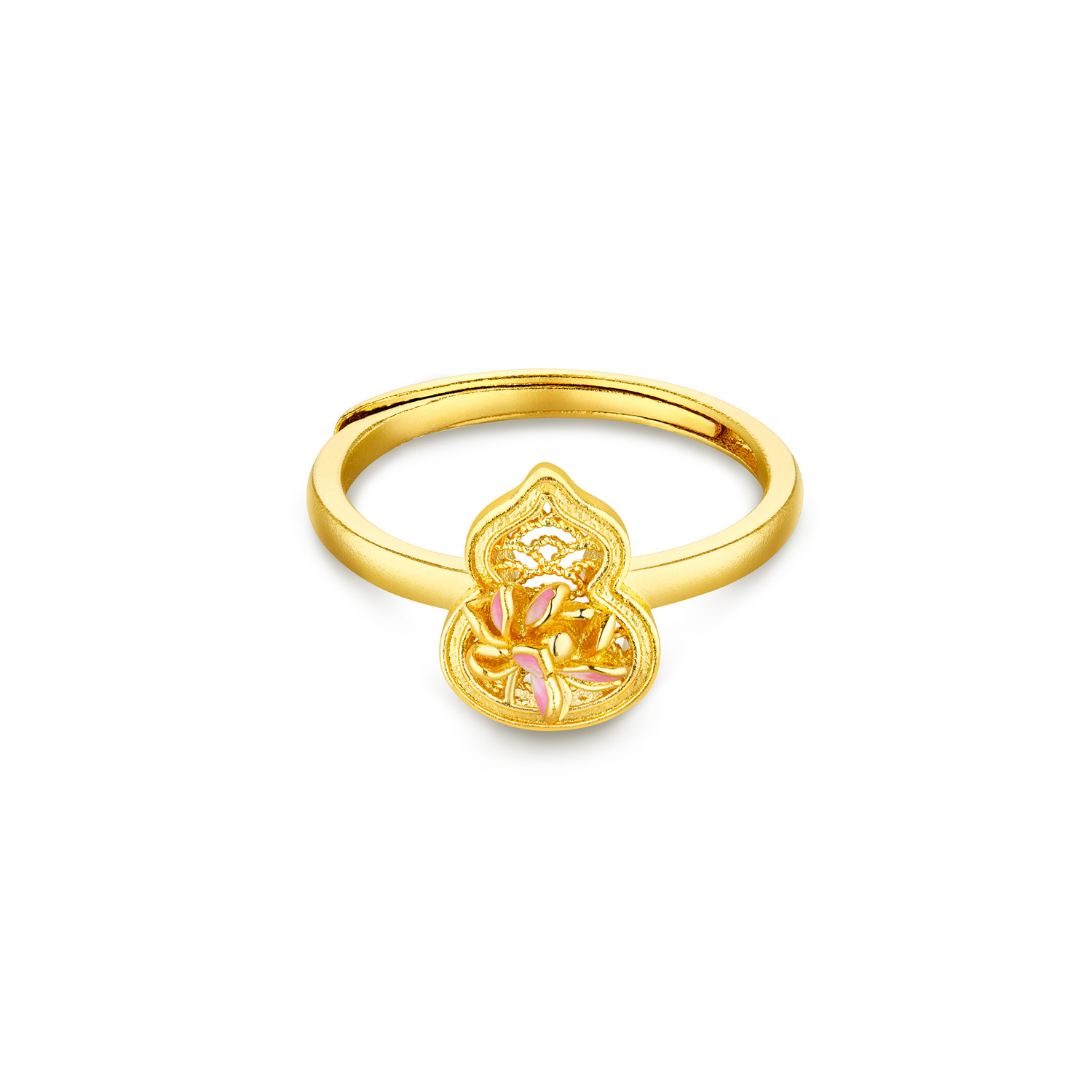 Heirloom Fortune - Charm of Song Dynasty Collection "Floral Gourd" Gold Ring
