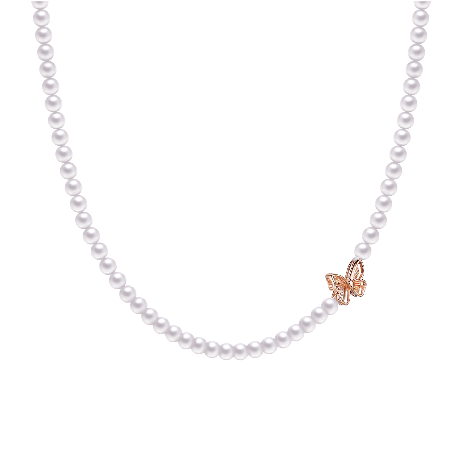 “Summer Trend”18K Gold Diamond Pearl Necklace 