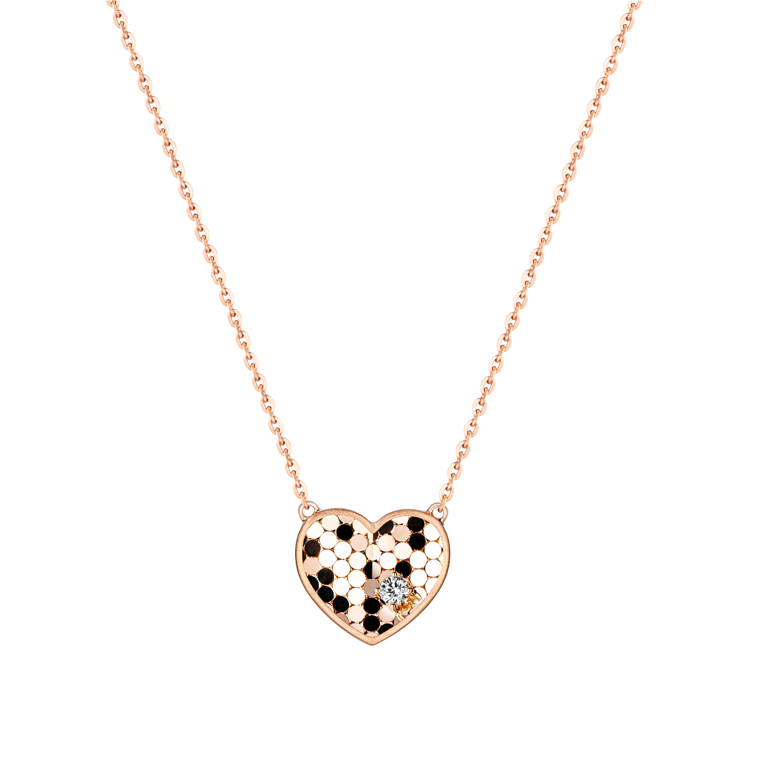 "Dazzling Sweet Heart" 18K Gold Diamond Necklace