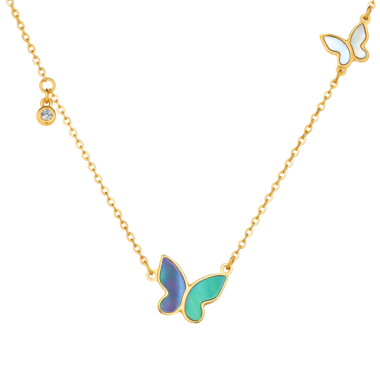 "Brightful Butterflies" Gold Diamond Necklace