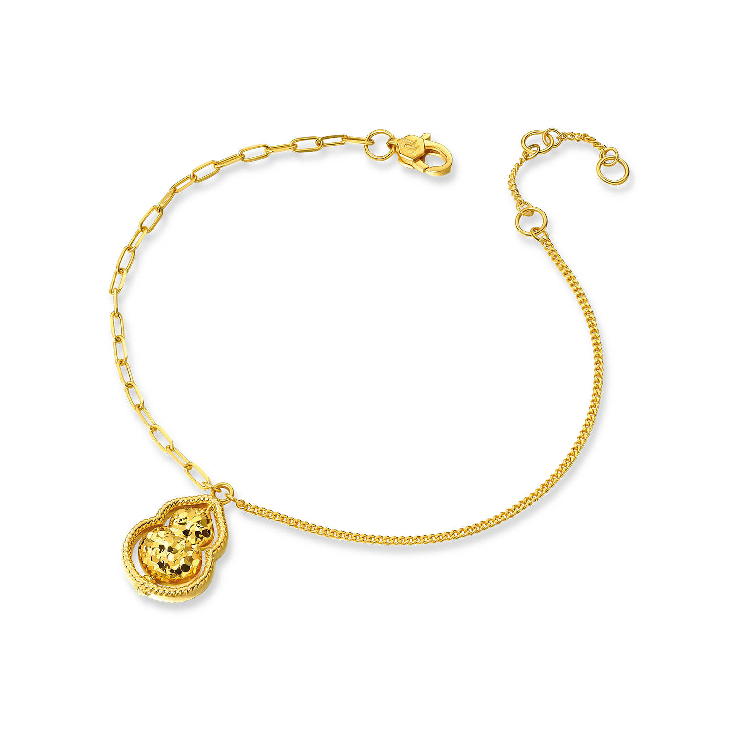 Goldstyle "Crushed Ice Gourd" Gold Bracelet