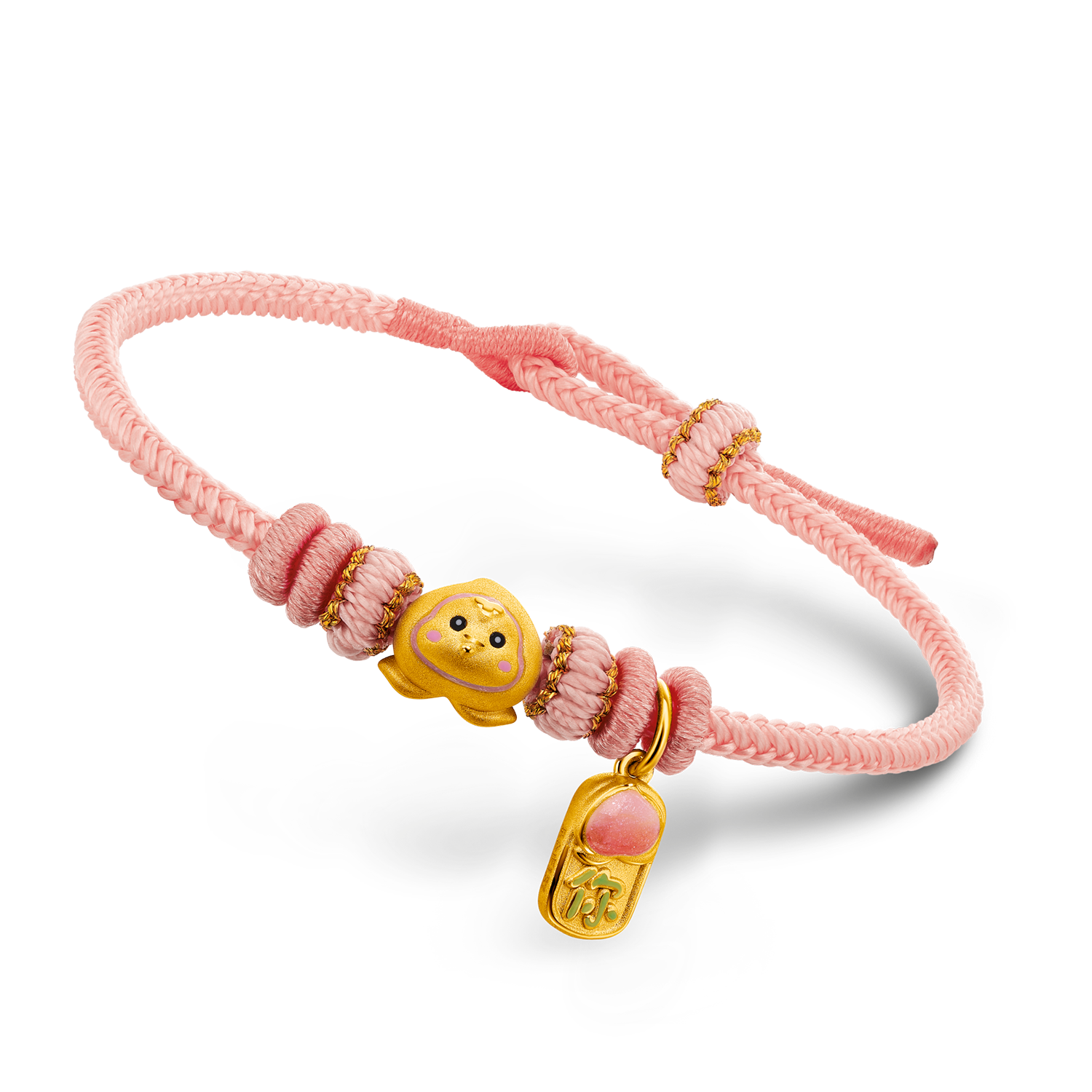 Fortune Snake Collection Lovely Fruity Snake "Snake with Peach" Gold Charm 