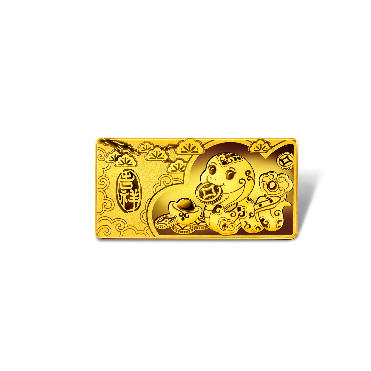 Fortune Snake Collection "Auspicious Snake" Wide Gold Bar