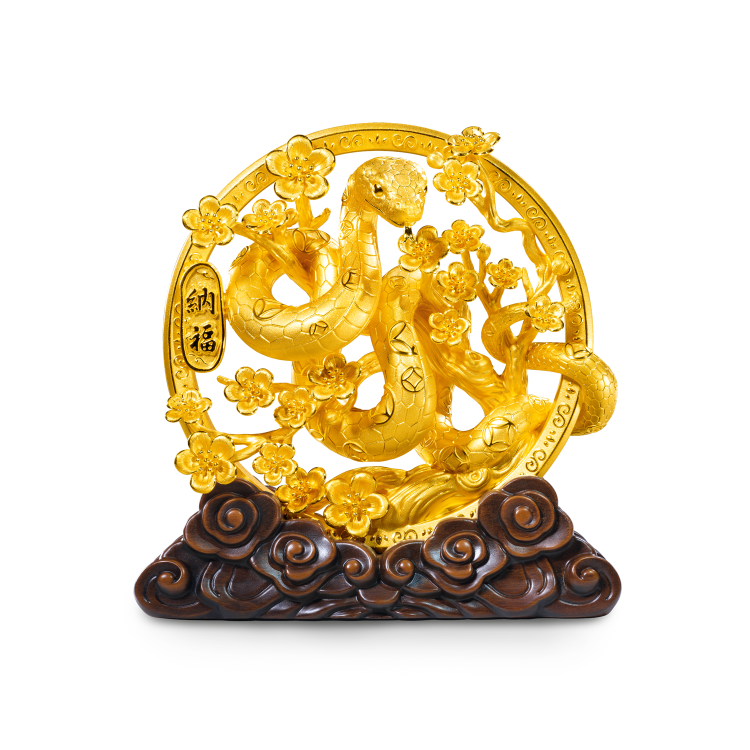 Fortune Snake Collection Auspicious Snake "Snake of Fortune" Solid Gold Figurine 