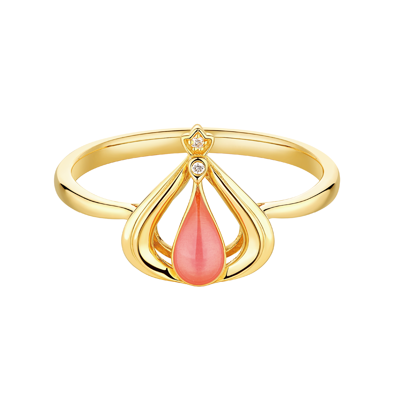 "Love Yourself" Miss Hong Kong Gold Diamond Ring with Enamel