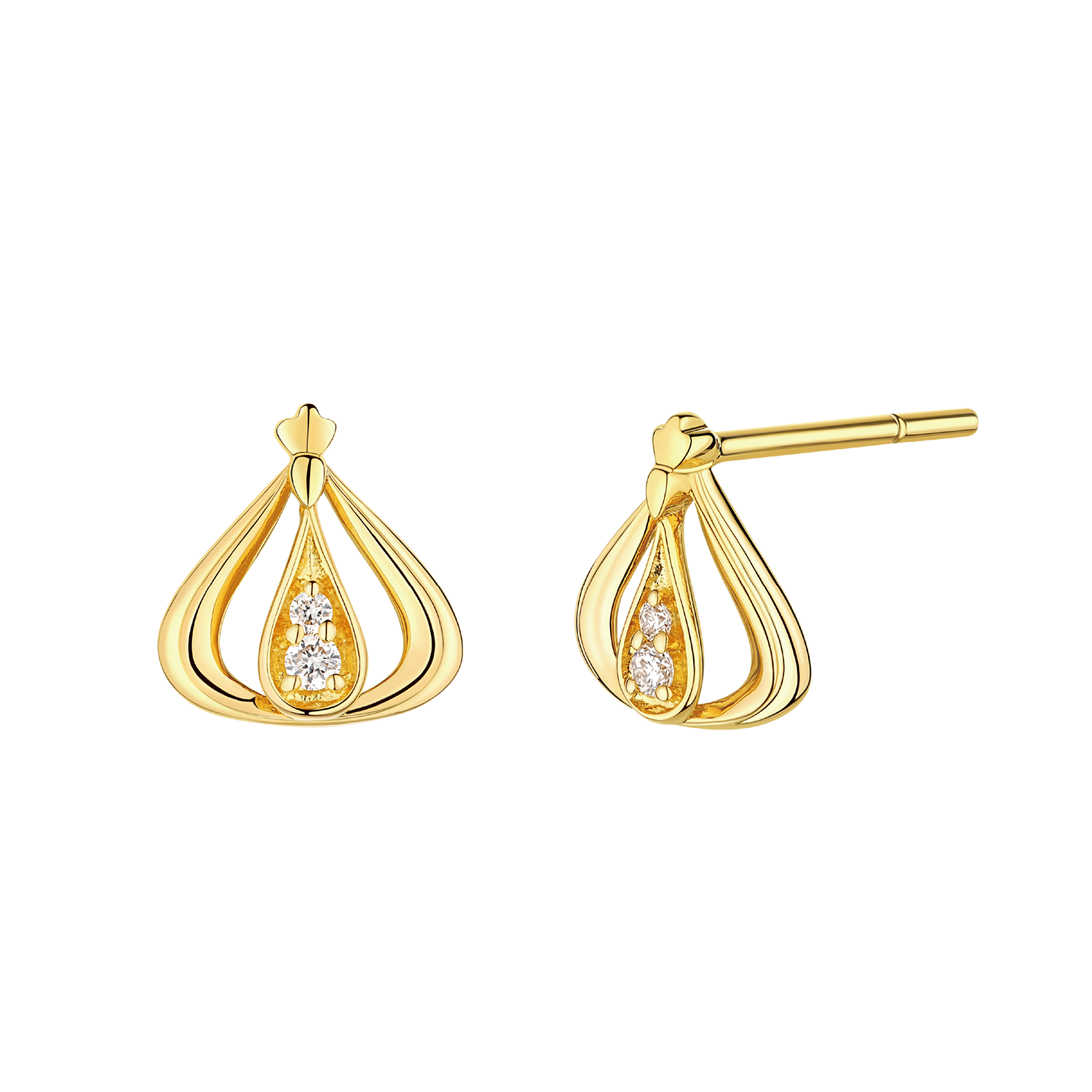 "Love Yourself" Miss Hong Kong Gold Diamond Earrings